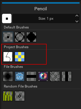 Project brushes tab